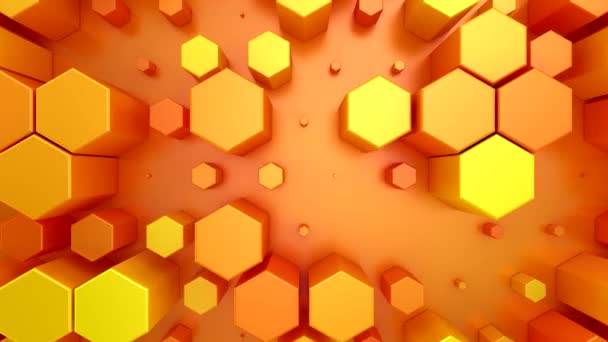 Bakgrund Animerade Hexagons Abstrakt Rörelse Loop Två Färger Rendering Upplösning — Stockvideo