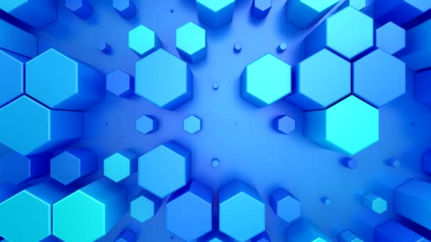 Background Animated Hexagons Abstract Motion Loop Two Color Rendering Resolution — Stock Video