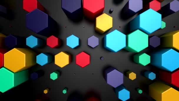 Background Animated Hexagons Abstract Motion Loop Rendering Resolution — Stock Video