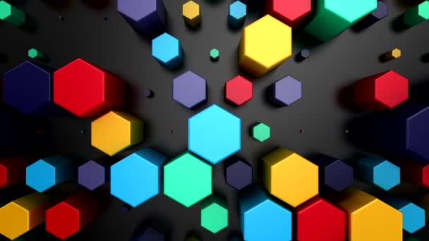 Antecedentes Hexagones Animados Movimiento Abstracto Bucle Representación Resolución — Vídeos de Stock