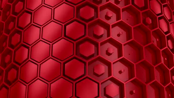 Bakgrund Hexagons Abstrakt Rörelse Loop Rendering Upplösning — Stockvideo