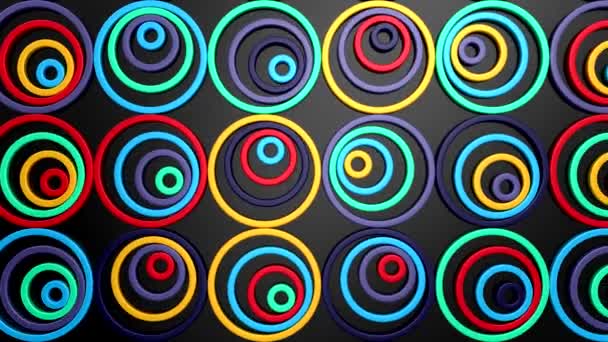 Animated Circles Background Abstract Motion Loop Rendering Resolution — Stock Video