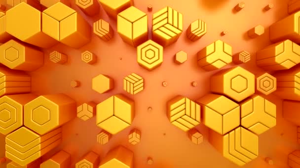 Background Animated Hexagons Abstract Motion Loop Two Color Rendering Resolution — Stock Video