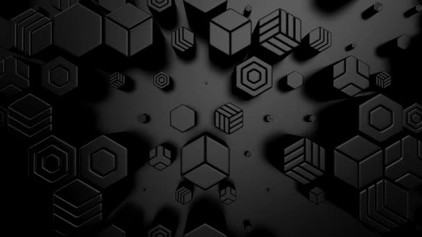 Background Animated Hexagons Abstract Motion Loop Two Color Rendering Resolution — Stock Video