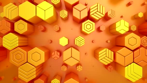 Background Animated Hexagons Abstract Motion Loop Two Color Rendering Resolution — Stock Video