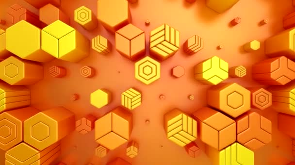 Achtergrond Van Animated Hexagons Abstract Motion Loop Twee Kleuren Rendering — Stockvideo