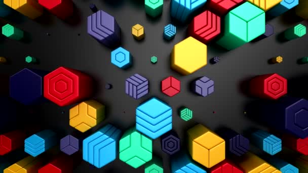 Antecedentes Hexagones Animados Movimiento Abstracto Bucle Representación Resolución — Vídeos de Stock