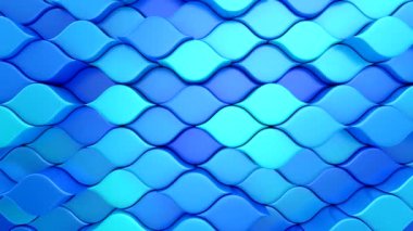 Geometrik Şekillerin Arkaplanı. Soyut hareket, döngü, iki renk, 3D görüntüleme, 4k çözünürlük