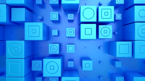Background Animated Cubes Abstract Motion Loop Two Color Rendering Resolution — Stock Video