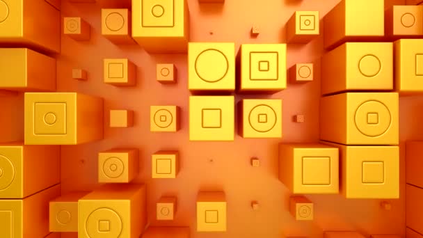 Background Animated Cubes Abstract Motion Loop Two Color Rendering Resolution — Stock Video