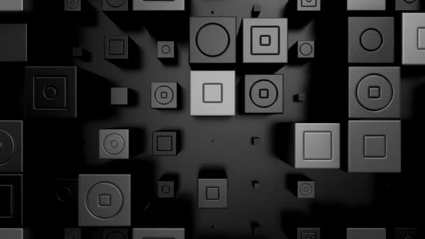 Bakgrund Animerade Kuber Abstrakt Rörelse Loop Två Färger Rendering Upplösning — Stockvideo