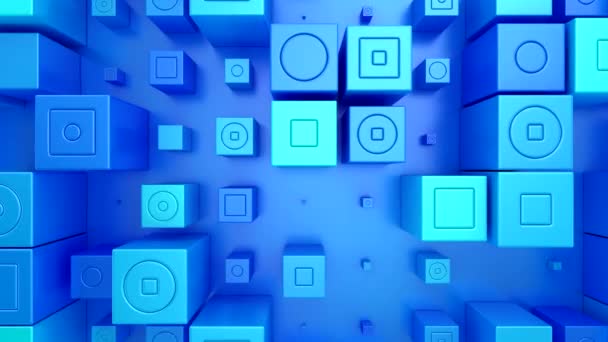 Фон Анимированных Кубов Абстрактное Движение Loop Двухцветный Рендеринг Разрешение — стоковое видео
