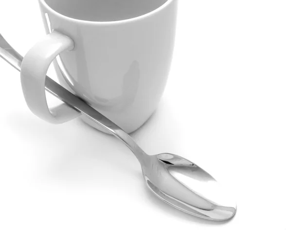 Mug and spoon — Stock Photo, Image