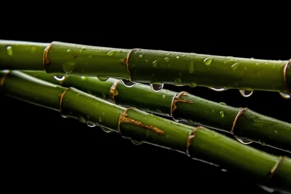 Bambus mit Tropfen — Stockfoto