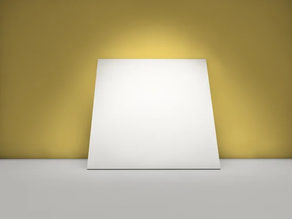 Yellow wall with card — Stock Photo, Image