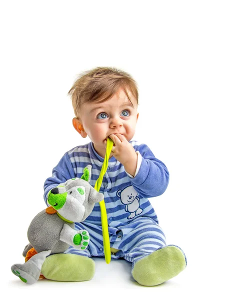 Baby with toy — Stock Photo, Image