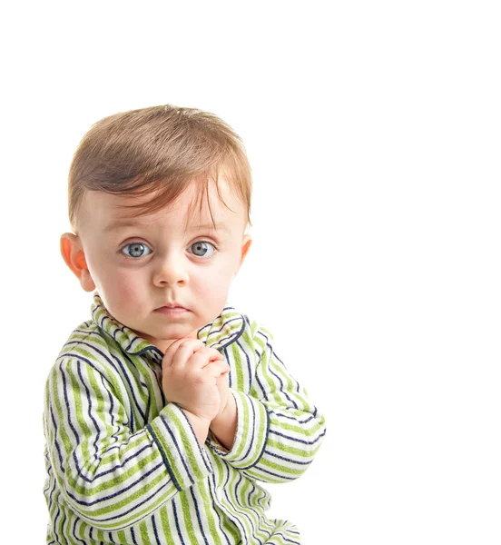 Bambino che esprime un desiderio Foto Stock