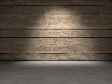 Wood wall concrete floor clipart