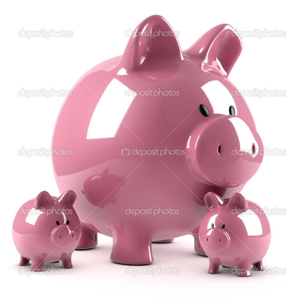 Piggy bank and its fruits