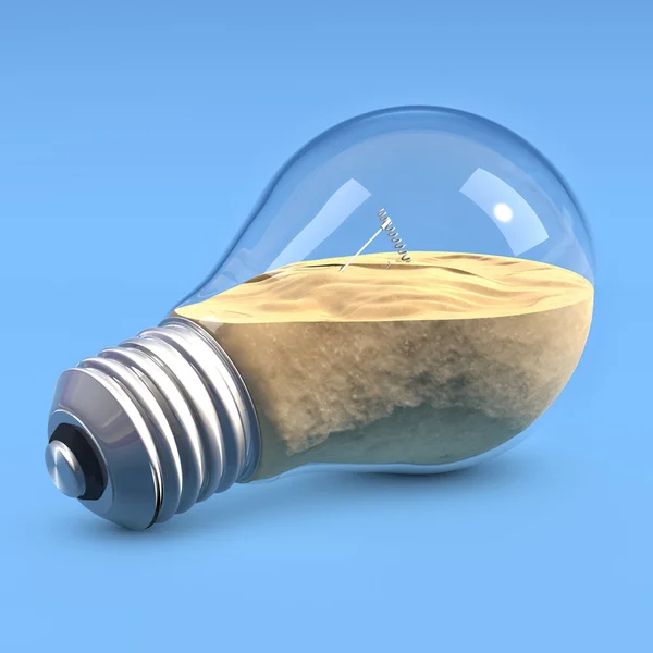 Glödlampa med sand — Stockfoto