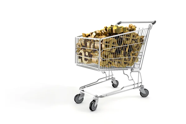 Cart With dollar symbol — Stock Photo, Image