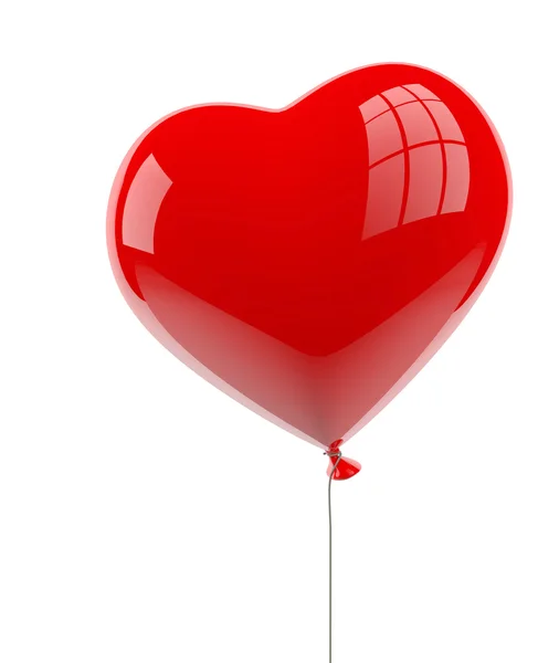 Balónek srdce na bílém pozadí — Stock fotografie