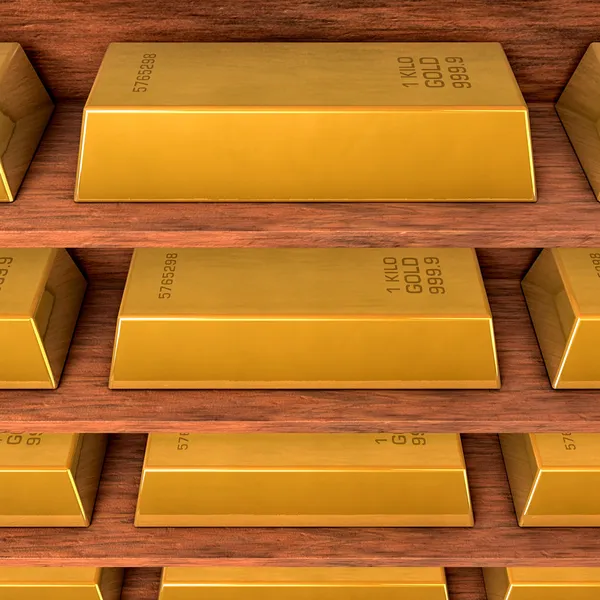 Shelves with gold — Stock Photo, Image