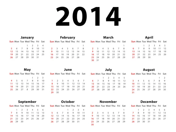 Calendario 2014 Paesaggio — Foto Stock
