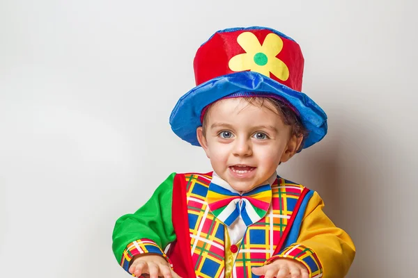 Child in clown suit — Stock Photo, Image