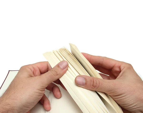 Mãos e livro — Fotografia de Stock