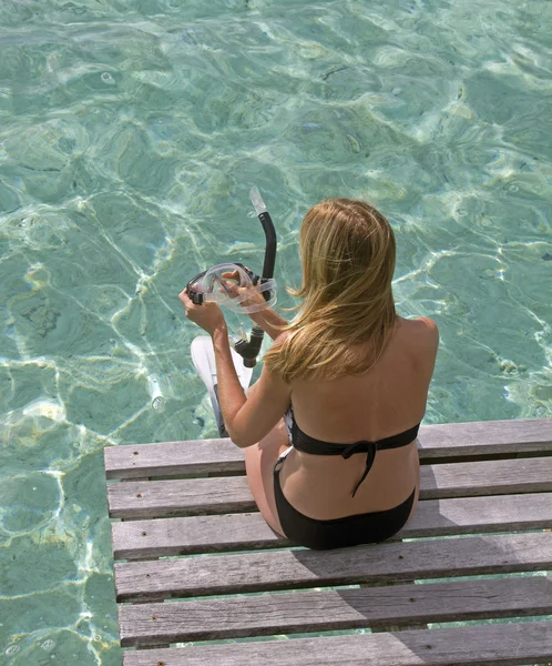 Snorkeling woman — Stock Photo, Image
