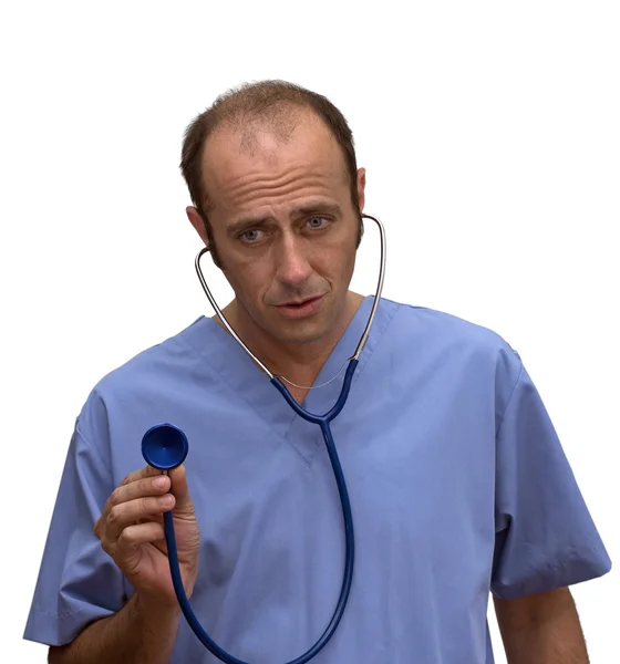Menggunakan stetoskop — Stok Foto