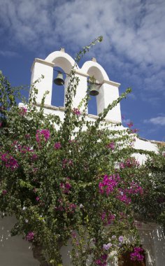 Kilise ve begonvillerle