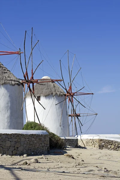 Windmolens van mykonos — Stockfoto