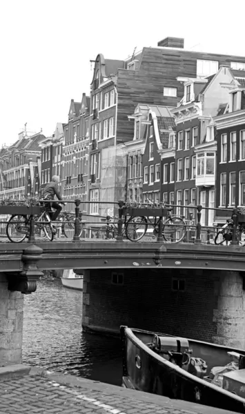 Zwart-wit amsterdam — Stockfoto