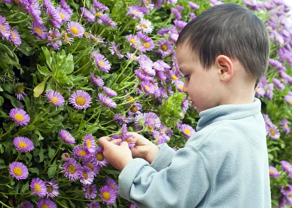 Child in the garden — Stock Photo, Image