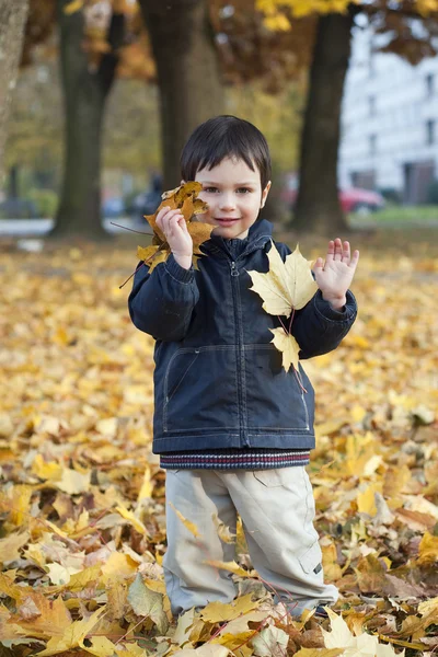 Kind im Herbstpark — Stockfoto