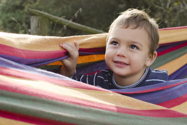 Child in hammock — Stock Photo, Image