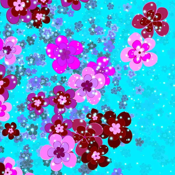 Flor de la felicidad, fondo floral — Vector de stock