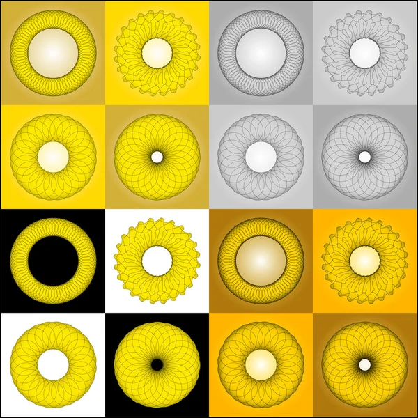 Patrón abstracto, creado por la rotación del cuerpo geométrico — Archivo Imágenes Vectoriales