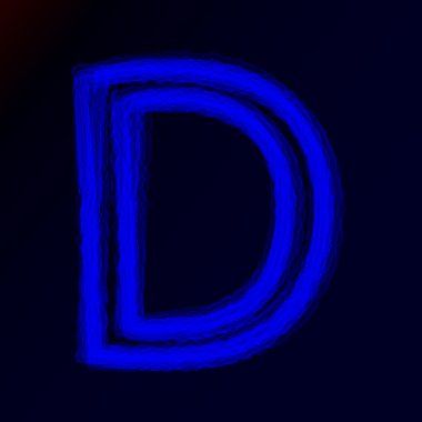 Neon harf, alfabe veya soyut parlayan sembol