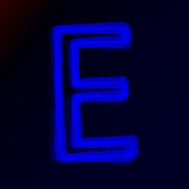 Neon harf, alfabe veya soyut parlayan sembol