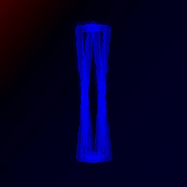 Neon harf, alfabe veya soyut parlayan sembol