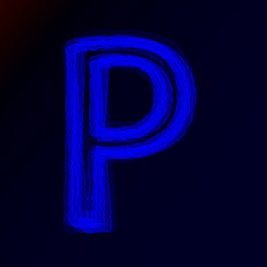 Neon harf, alfabe veya soyut parlayan sembol