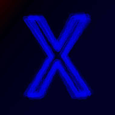 Neon harf, alfabe veya soyut parlayan sembol