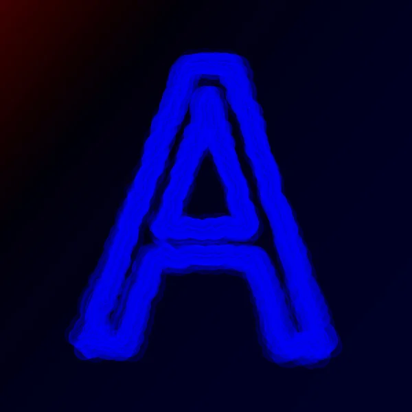 Lettere al neon dell'alfabeto o simboli luminosi astratti — Vettoriale Stock