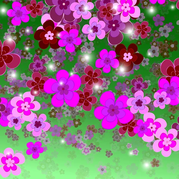 Flor de la felicidad, fondo floral — Vector de stock