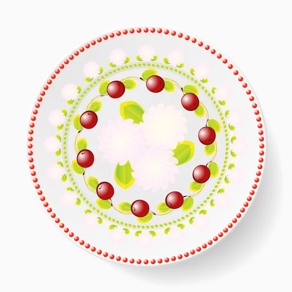 El plato, patrón con cerezas — Archivo Imágenes Vectoriales