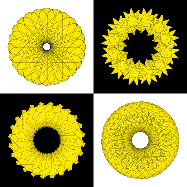 Patrón abstracto, creado por la rotación del cuerpo geométrico — Archivo Imágenes Vectoriales