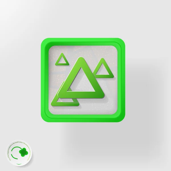 Insignia Eco, triángulo verde — Vector de stock
